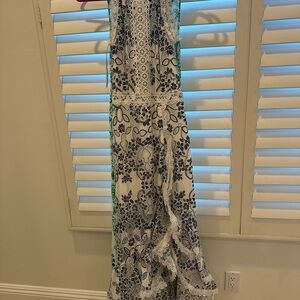 Bronx and Banco White and Blue Maxi Dress